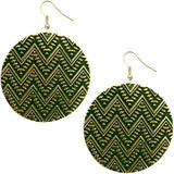 Green twist and turn earrings