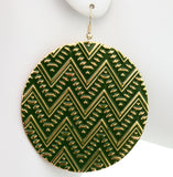 Green curve angles earrings