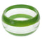 Green Clear Striped Round Bangle Bracelet