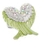 Green Double Wing Rhinestone Adjustable Ring