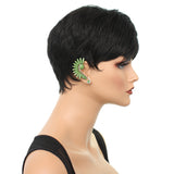 Green Beaded Faceted Stud Cuff Earring