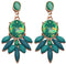 Green Faceted Faux Gemstone Post Earrings