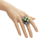 Green Faceted Four Stone Adjustable Cocktail Ring