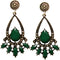 Green Faceted Post Earrings