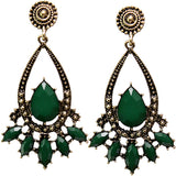 Green Faceted Post Earrings