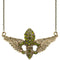 Green Fleur De Lis Rhinestone Charm Necklace