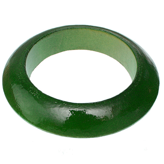 Green Round Wooden Saucer Bracelet