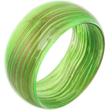 Green Translucent Brushed Bangle Bracelet