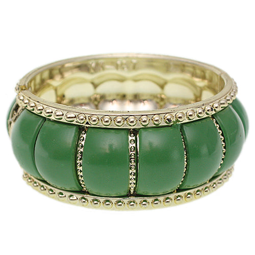 Green Puffy Crown Hinged Bracelet