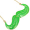 Green Mustache Charm Chain Necklace