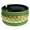 Green Gold Glitter Iridescent Hinged Bracelet