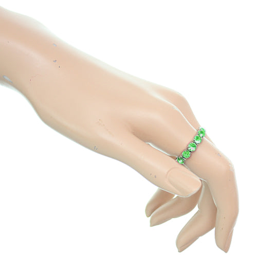 Green Rhinestone Stretch Mini Ring