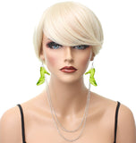 Green Double Chain High Heel Necklace Earrings