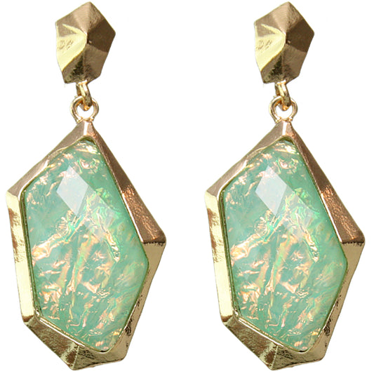 Green Post Earrings