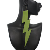 Light Green Long Thunder Lightning Earrings
