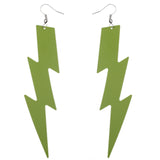 Light Green Long Thunder Lightning Earrings