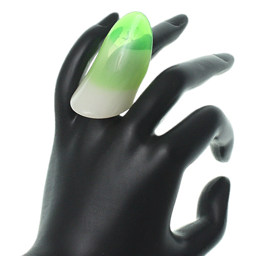 Green Long Arch Glossy Ring