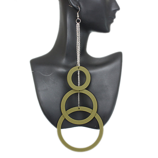 Green Wood Cascade Hoops