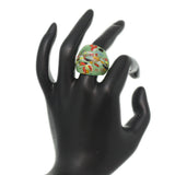 Green MultiColor Specked Glass Murano Ring