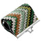 Green Faux Leather Chevron Kisslock Coin Purse