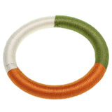 Green Orange Fabric Wrap Bangle Bracelet