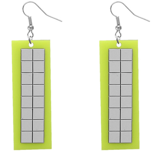 Green Triangle Earrings
