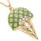 Green Rhinestone Ice Cream Cone Charm Necklace