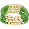 Green Beaded Round Ball Stretch Bracelets