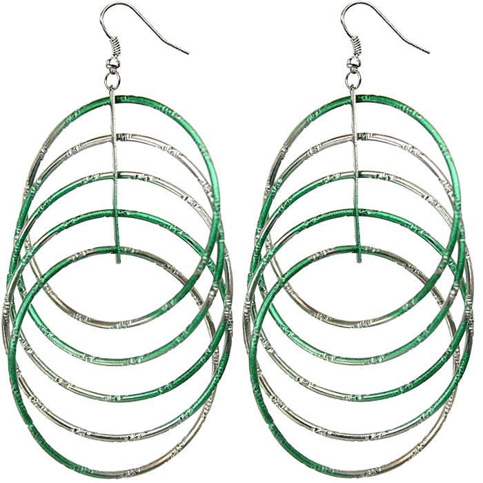 Green Intertwined Hoop Earrings