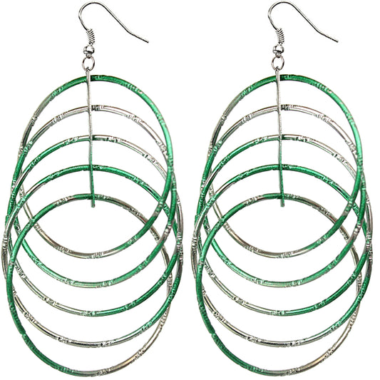 Green Intertwined Hoop Earrings