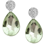 Green Teardrop Gemstone Post Earrings