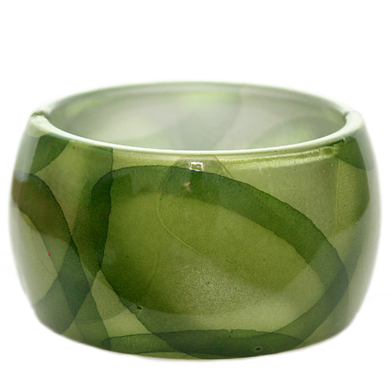 Green Glossy Art Deco Hinged Bracelet