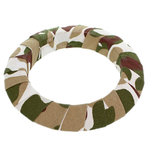 Brown Army Camouflage Saucer Bangle Bracelet