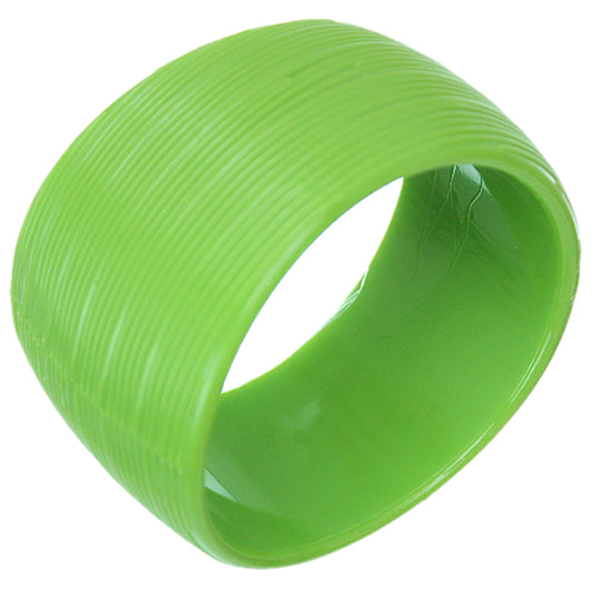 Green Textured Round Bangle Bracelet