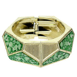 Green Spotted Triangular Hinged Bracelet