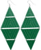 Green Inverted Triangle Link Earrings