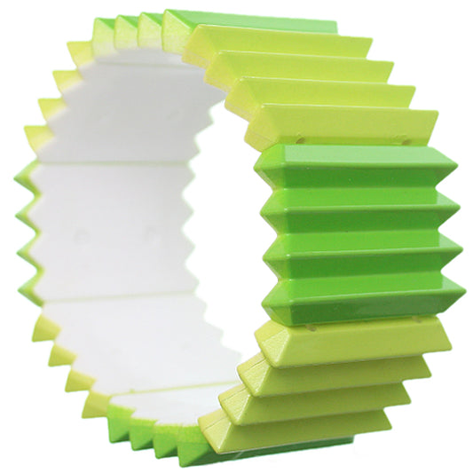 Green Two Tone Pleated Ruffle Stretch Bracelet