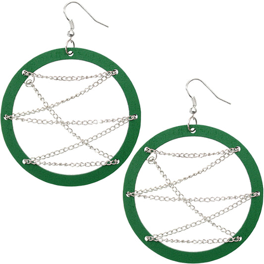 Green Edgy Earrings