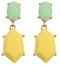 Yellow Green Two Tone Post Earrings