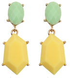 Yellow Green Two Tone Post Earrings