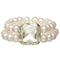 Peridot Faux Pearl Gemstone Stretch Bracelet
