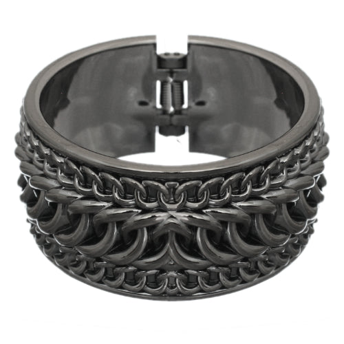 Hematite Chain Link Design Hinged Bracelet