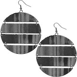 Hematite Hammered Connect Metal Earrings