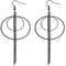 Hematite Double Hoop Drop Chain Earrings