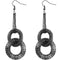 Hematite Double Hoop Drop Chain Earrings