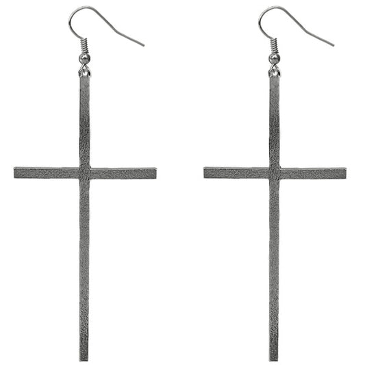 Hematite Cross Earrings