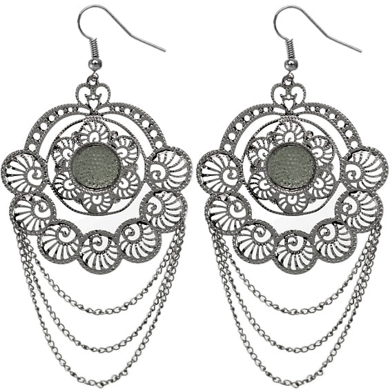 Hematite Chain Earrings