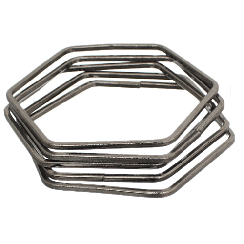 Hematite Geometry Hexagon Stacked Bracelets