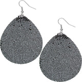 Pewter Glitter Teardrop Earrings