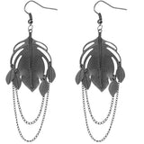 Hematite Leaf Earrings